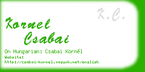 kornel csabai business card
